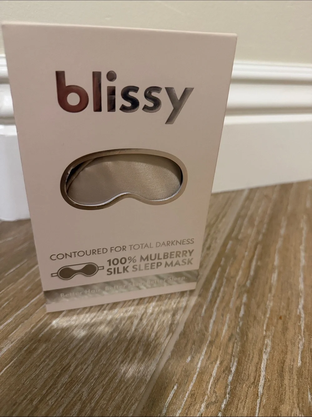 Blissy 100% Mulberry Silk Sleep Mask - Champagne